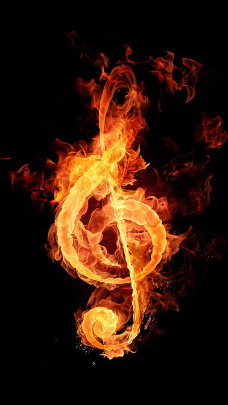Fire Music Notation, desenho, HD phone wallpaper