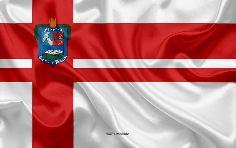 Flag of Florida Department silk flag, department of Uruguay, silk texture, Florida flag, Uruguay, Florida Department, HD wallpaper