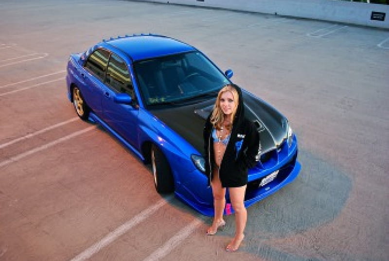 Subaru, Model, Hoodie, Black Hood, Blue, HD wallpaper