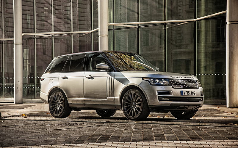 Land Rover, Range Rover, SVAutobiography, 2016, luxury SUVs, silver Range Rover, HD wallpaper