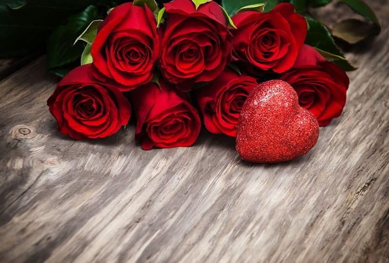 Red, flowers, roses, heart, HD wallpaper | Peakpx