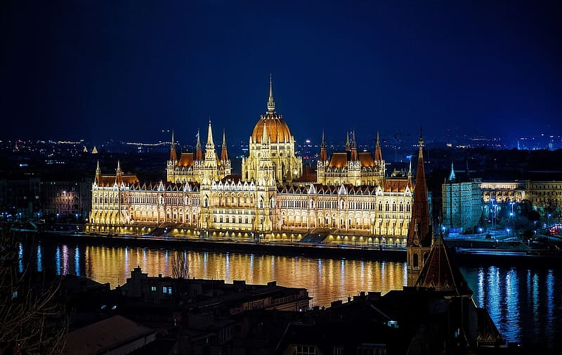 Night, Monuments, Hungary, Budapest, , Hungarian Parliament Building, HD wallpaper