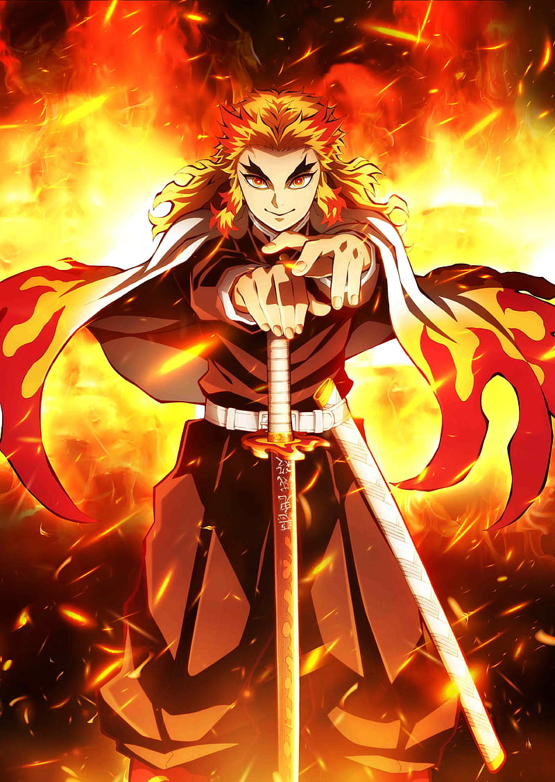 Kyojuro Rengoku Hashira 4K Phone iPhone Wallpaper #6231c