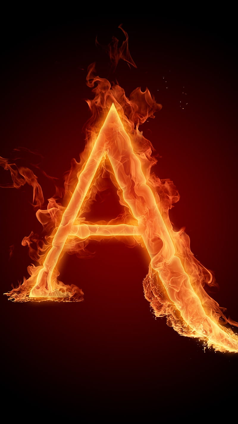 A Letter Designed , alphabet, fire, HD phone wallpaper