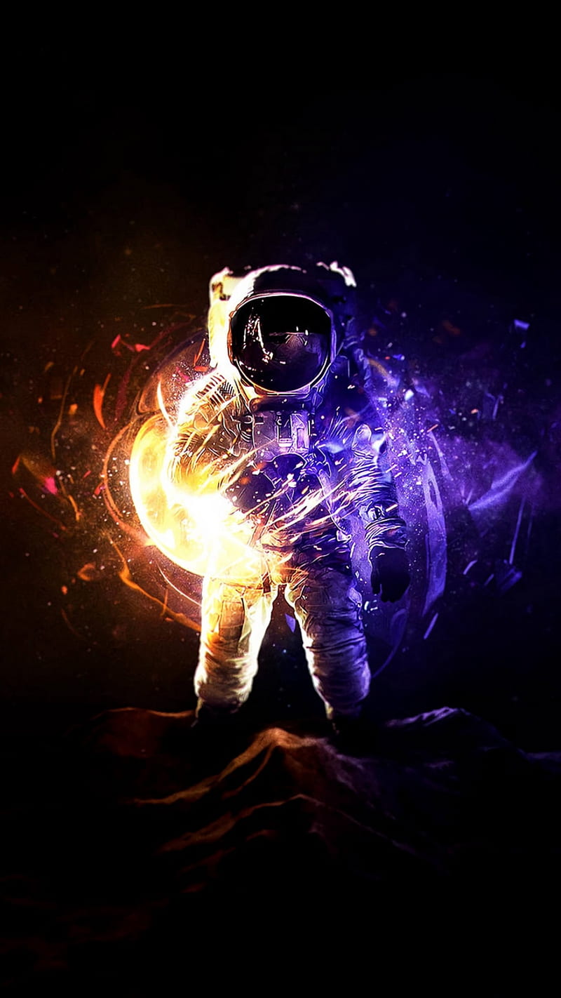 Astronaut In Space, cosmonaut, shards, space suit, HD phone wallpaper