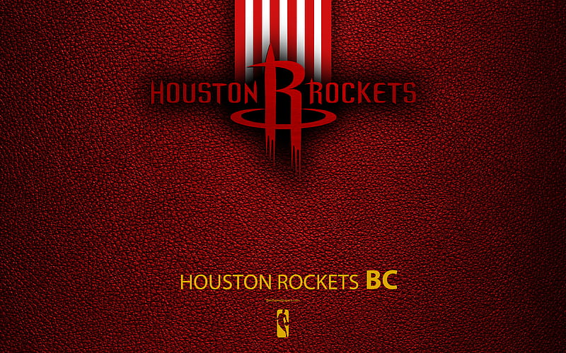 Houston Rockets logo, basketball club, NBA, basketball, emblem, leather texture, National Basketball Association, Houston, Texas, USA, Southwest Division, Western Conference, HD wallpaper