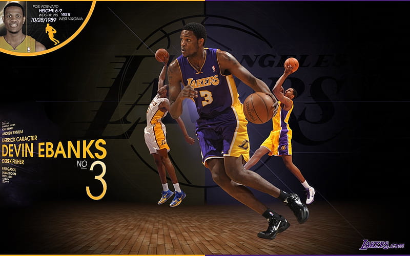 2010-11 season NBA Los Angeles Lakers devin ebanks, HD wallpaper