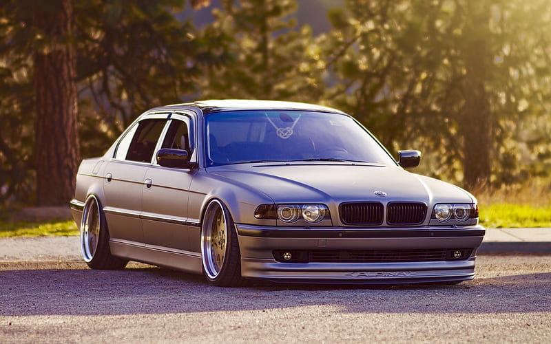 BMW 7-Series, tuning, E38, low rider, 1997 cars, BMW 7-Series III, BMW E38, german cars, BMW, HD wallpaper