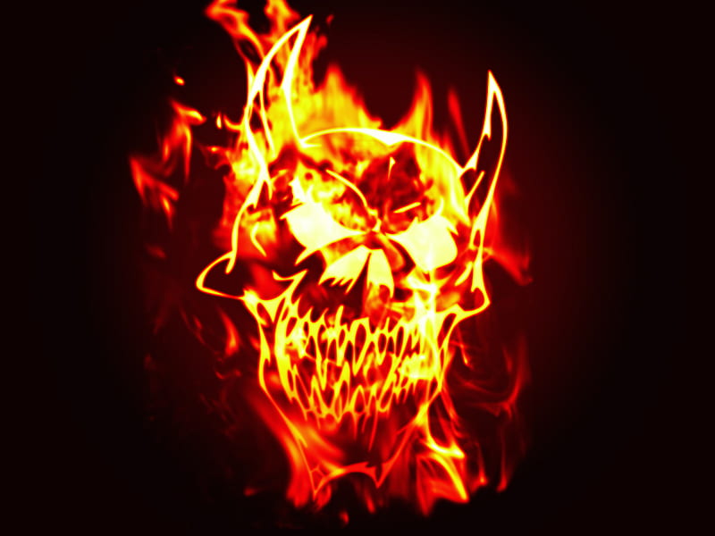Demonio del cráneo, mal, fuego, diablo, demonio, Fondo de pantalla HD |  Peakpx