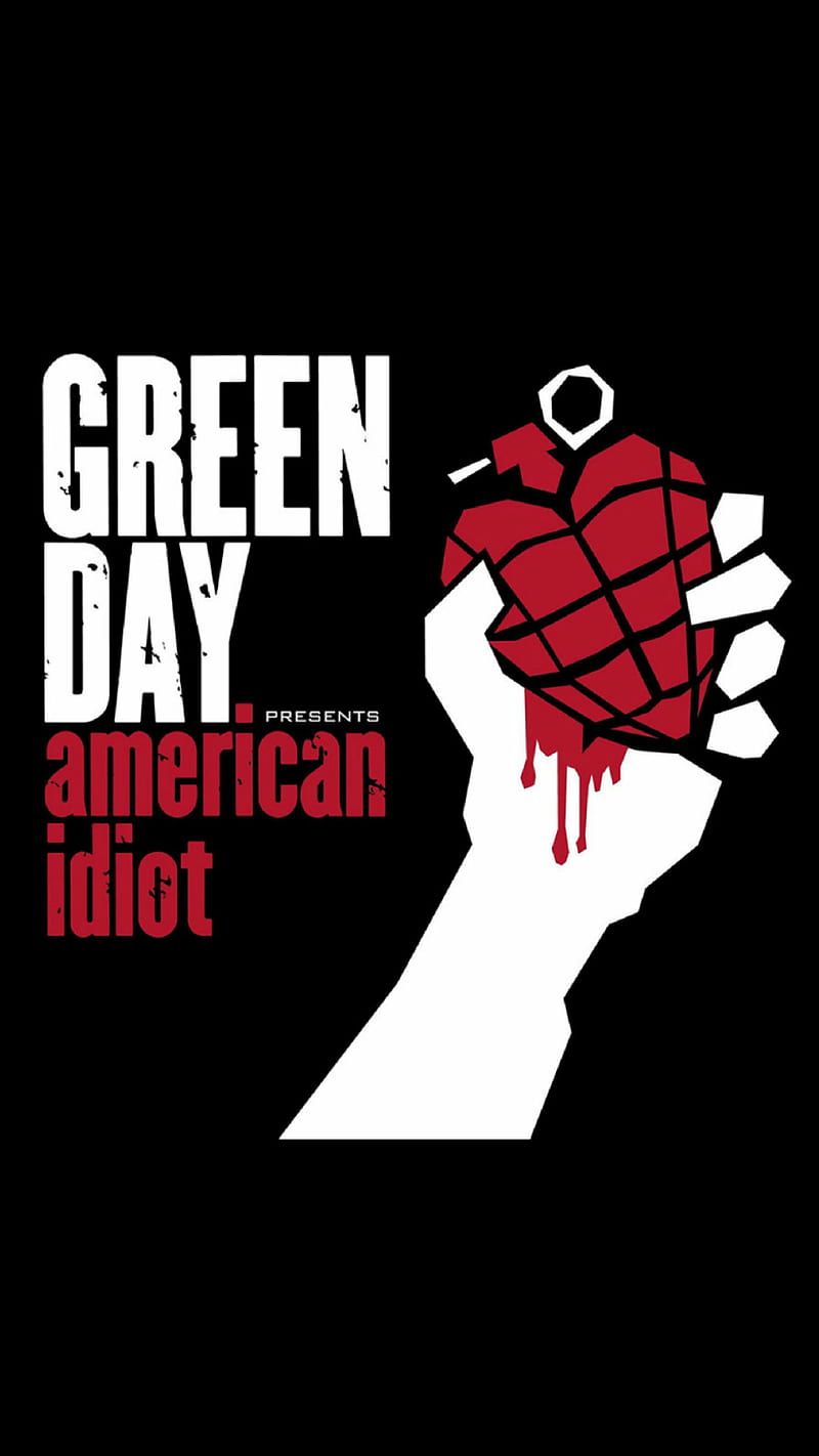 American Idiot, green day, emo, rock, black, music, HD phone wallpaper