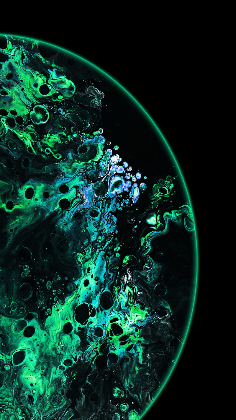 Green Bubble , blue, desenho, galaxy, planet, space, universe, world, HD phone wallpaper