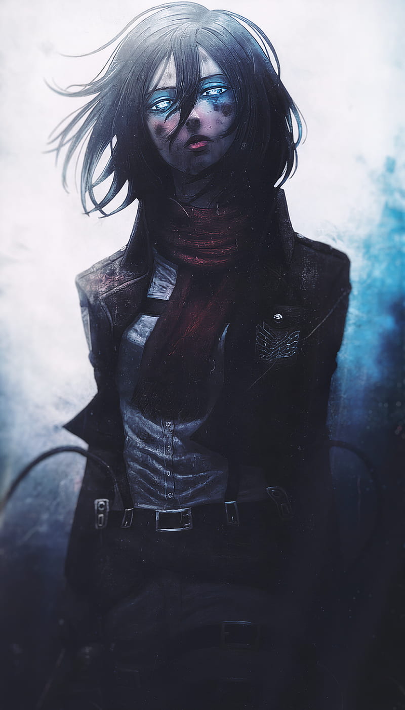 Mikasa-Shingeki, anime, aot, ataque a los titanes, attack on titan,  drawing, HD phone wallpaper