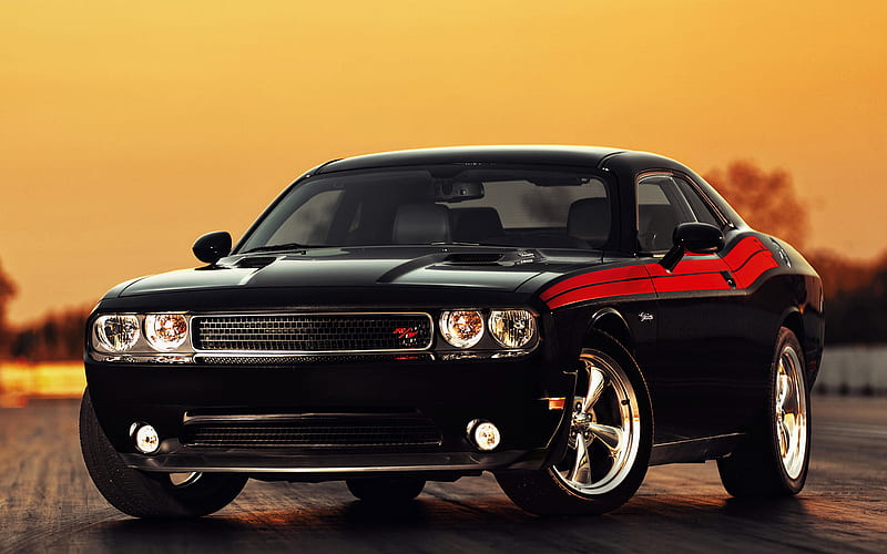 Dodge, Dodge Challenger R/T Classic, Black Car, Car, Coupé, Muscle Car, HD wallpaper