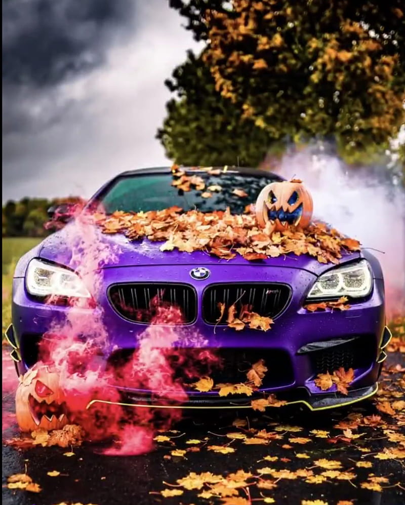 BMW M8 halloween, car, carros, HD phone wallpaper