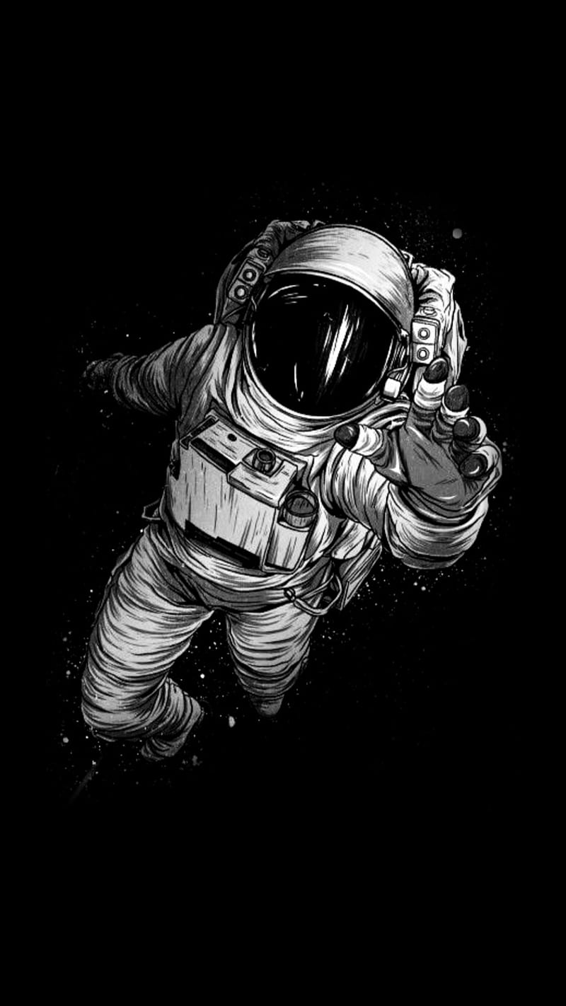 Astronaut in black, amoled, balc, galaxy, space, HD phone wallpaper | Peakpx