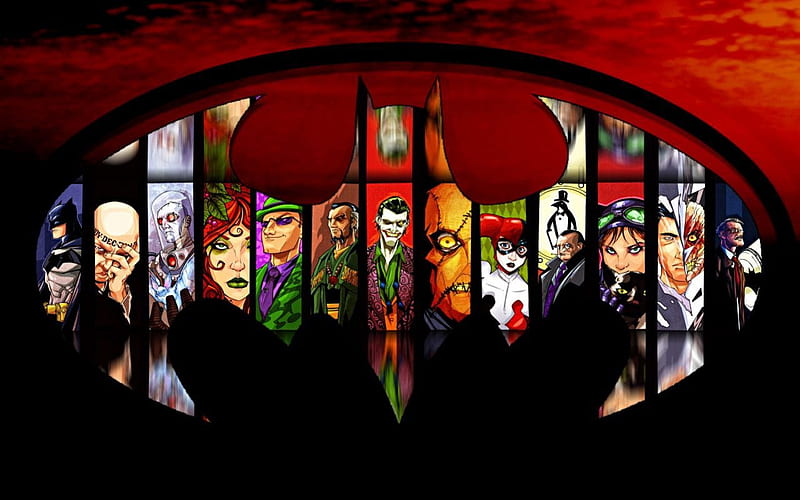 Batman Villains, Joker, Comics, Scarecrow, Peguin, Superheroes, Catwoman, Two Face, DC Comics, Batman, Villains, Poison Ivy, HD wallpaper