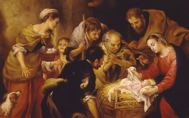 Nativity, Joseph, Baby, Shepherds, Adoration, Mary, Jesus, HD wallpaper