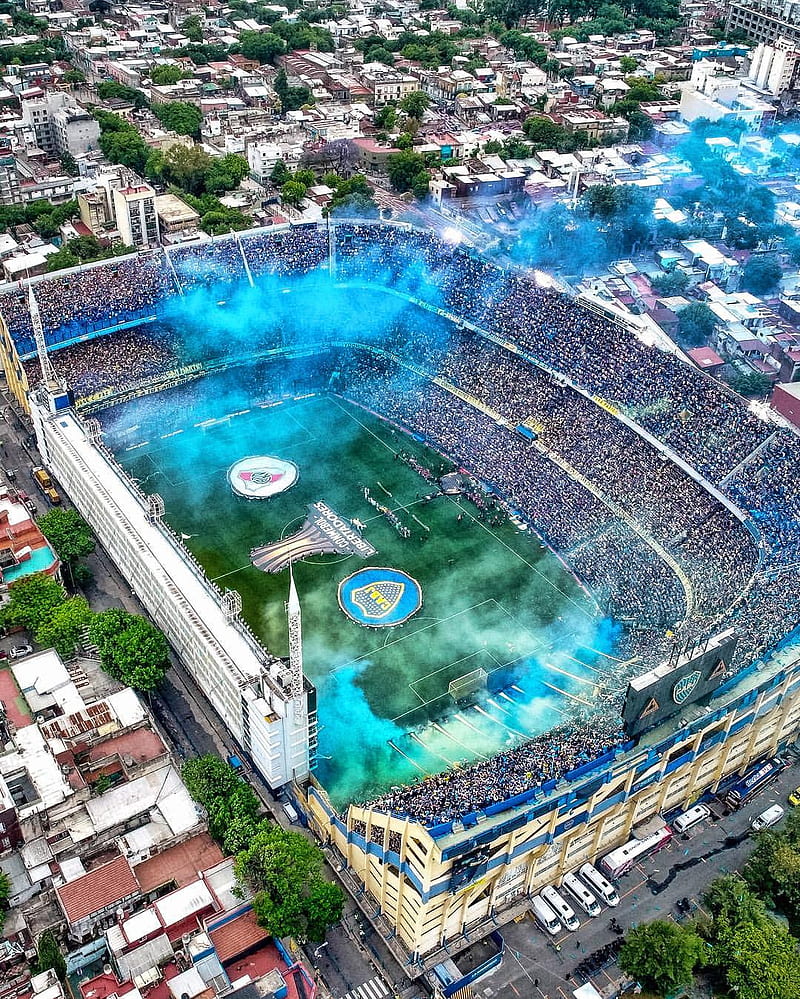 La Bombonera, argentina, messi, lionel, football, stadium, views, cool, blue, esports, HD phone wallpaper