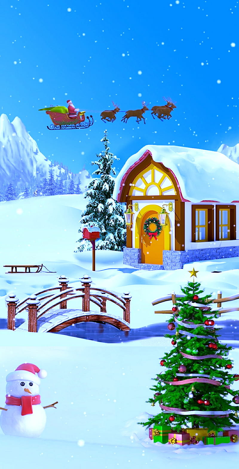 Christmas, landscape, winter is here, HD phone wallpaper | Peakpx