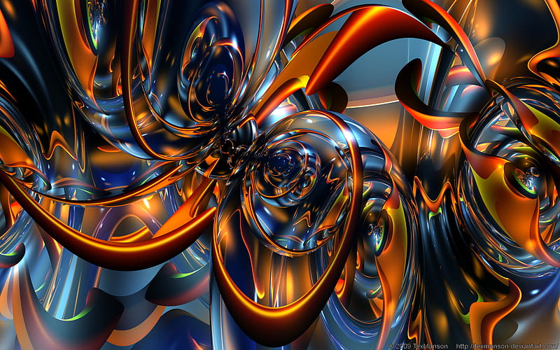 Bounce, colorful, bryce, 3d, abstract, HD wallpaper