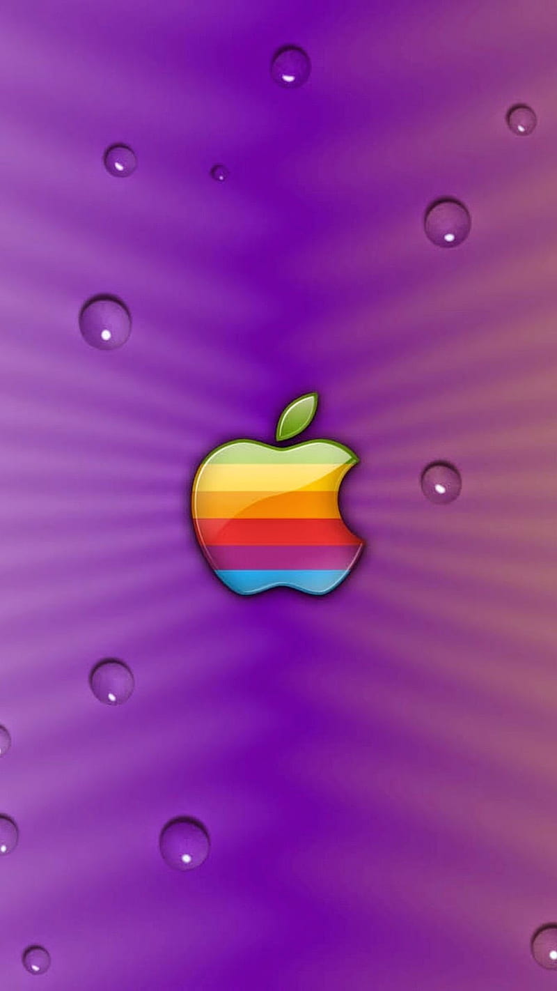 Apple, logo, purple, rainbow, HD phone wallpaper