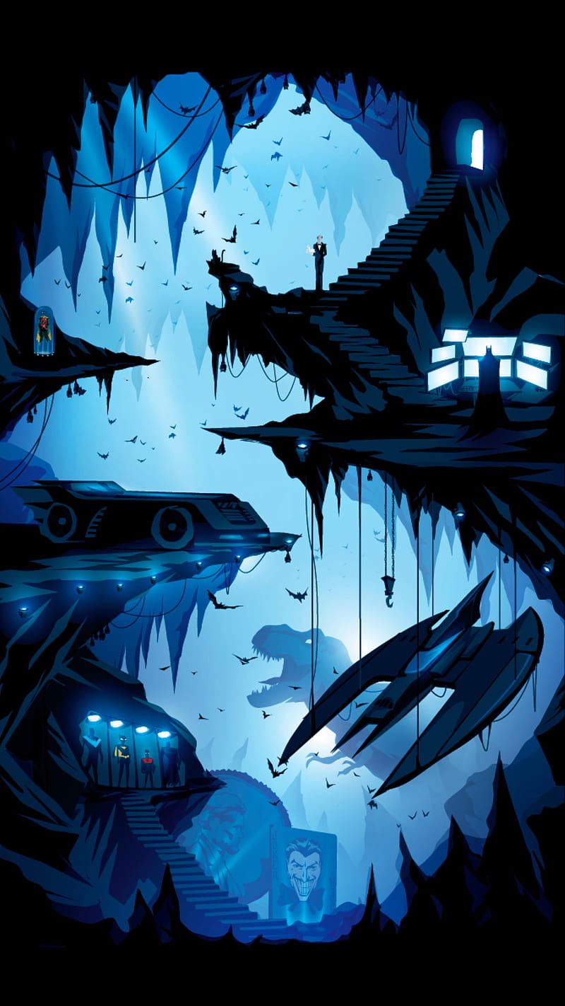 Batcave, batman, dc, HD phone wallpaper