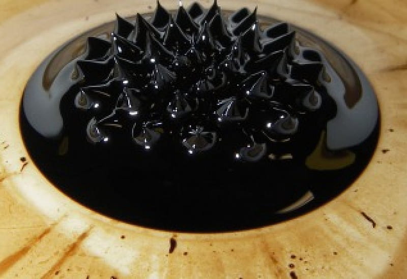 Ferrofluid in a Magnetic Field, superparamagnetic, magnet, ferroliquid, polarised, ferrofluid, magnetic, superparamagnetic fluid, neodymium magnet, HD wallpaper