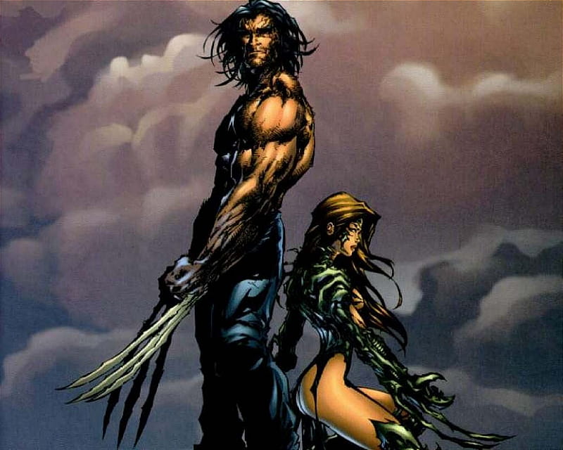 Wolverine And Witchblade, top cow, sara pezzini, marvel, logan, HD wallpaper