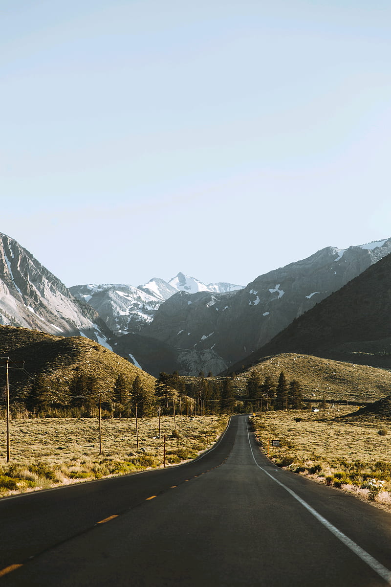 Icy mountians, forest, full, mobile, road, dark, roads, mountain, note, HD phone wallpaper