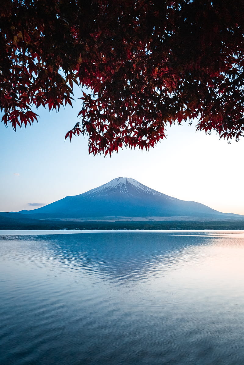 mountain, lake, landscape, fuji, japan, HD phone wallpaper