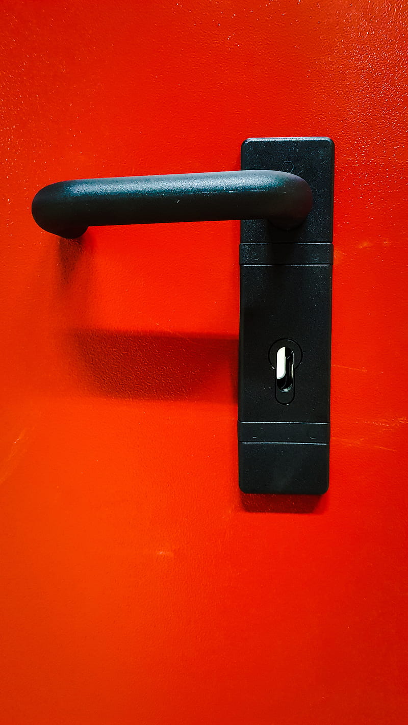 Red door, color, handle door, HD phone wallpaper