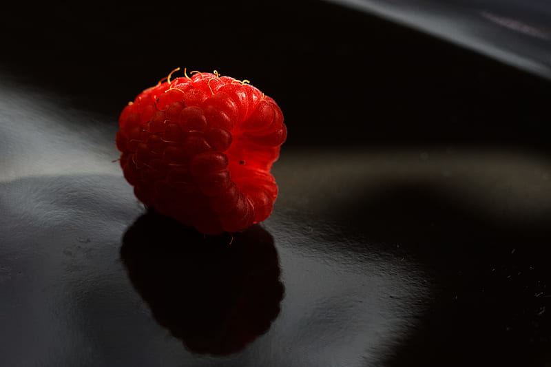 raspberry, berry, ripe, macro, shadow, HD wallpaper