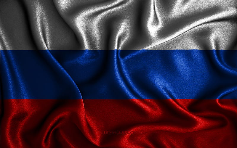 Russian flag silk wavy flags, European countries, national symbols, Flag of Russia, fabric flags, Russia flag, 3D art, Russia, Europe, Russia 3D flag, HD wallpaper