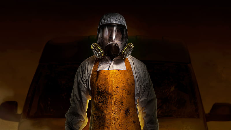 Gas Mask Man , mask, artist, artwork, digital-art, HD wallpaper