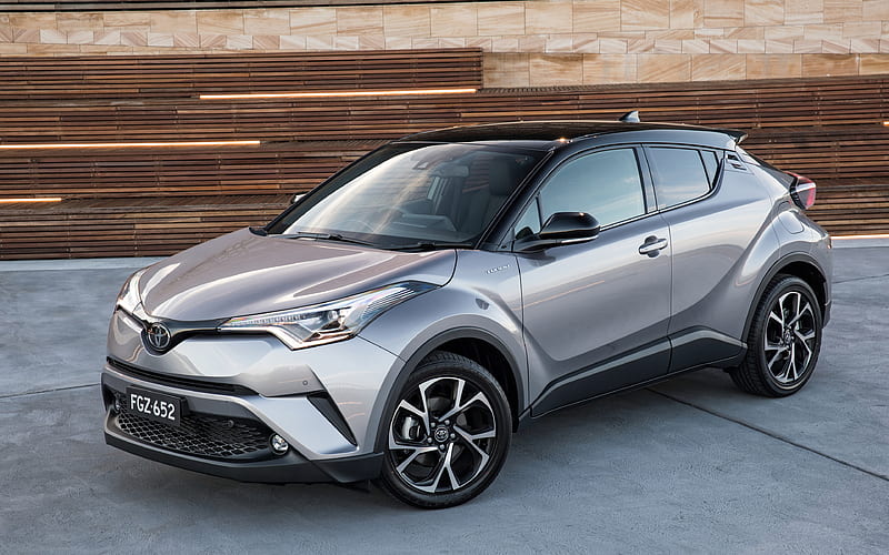 Toyota C-HR, 2017 small sports crossover, silver C-HR, new cars, Japanese cars, Toyota, HD wallpaper