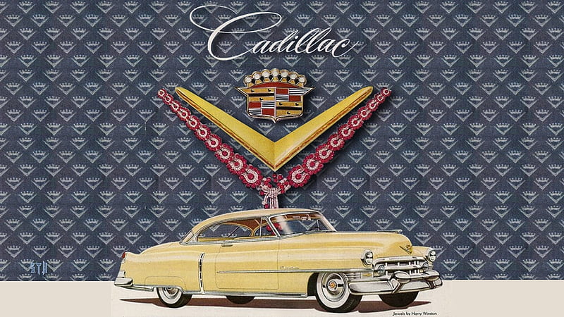 1952 Cadillac vintage ad art, General Motors, Cadillac, Vintage Cadillac advertisement, Cadillac , Cadillac Background, 1952 Cadillac, HD wallpaper