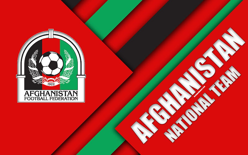 Afghanistan football national team emblem, material design, red white abstraction, Afghanistan Football Federation, logo, Afghanistan, football, coat of arms, HD wallpaper