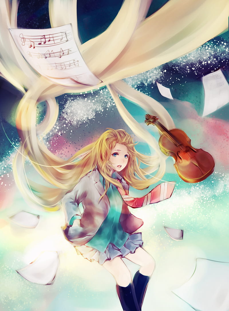 540x960 Shigatsu Wa Kimi No Uso Playing Violin 540x960 Resolution HD 4k  Wallpapers, Images, Backgrounds, Photos and Pictures