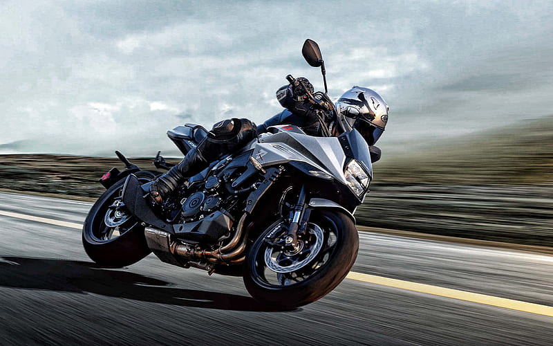 Suzuki Katana, 2020, front view, sport bike, riding a motorcycle, japanese motorcycles, Suzuki, HD wallpaper