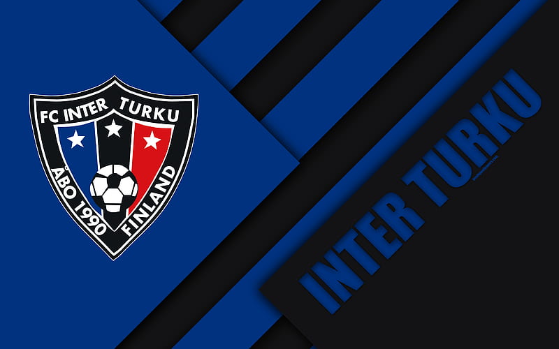 FC Inter Turku logo, material design, blue black abstraction, Finnish football club, Veikkausliiga, football, Turku, Finland, HD wallpaper
