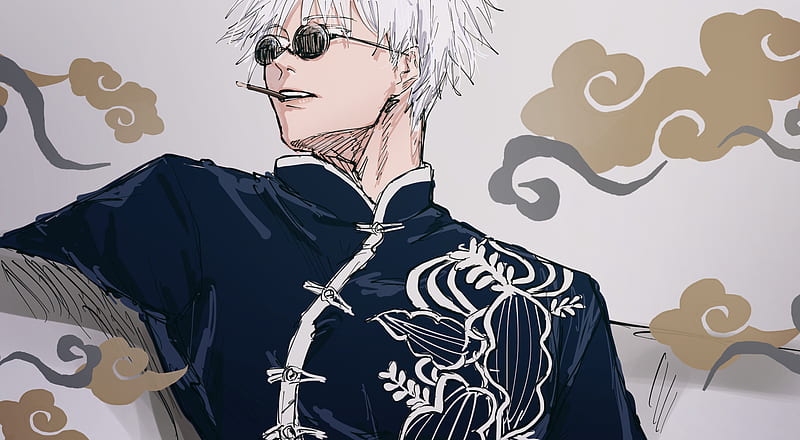 Anime, Jujutsu Kaisen, Boy, Glasses, Satoru Gojo, White Hair, HD wallpaper