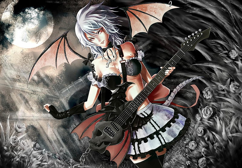 portrait Anime petite rocker girl holding a guitar, | Stable Diffusion |  OpenArt