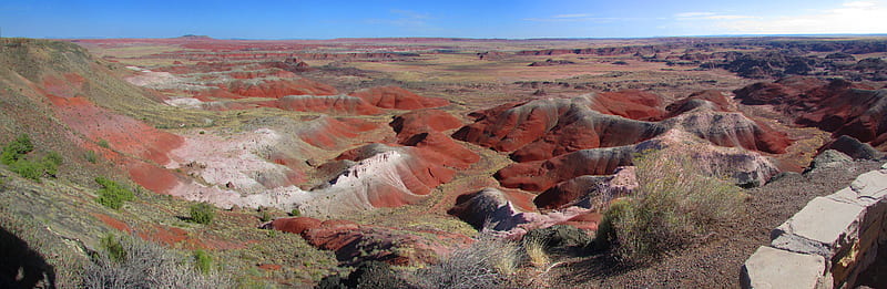 Petrified Forest Panorama, Petrified Forest, Mountains, Canyons, graphy, National Parks, Deserts, Nature, HD wallpaper
