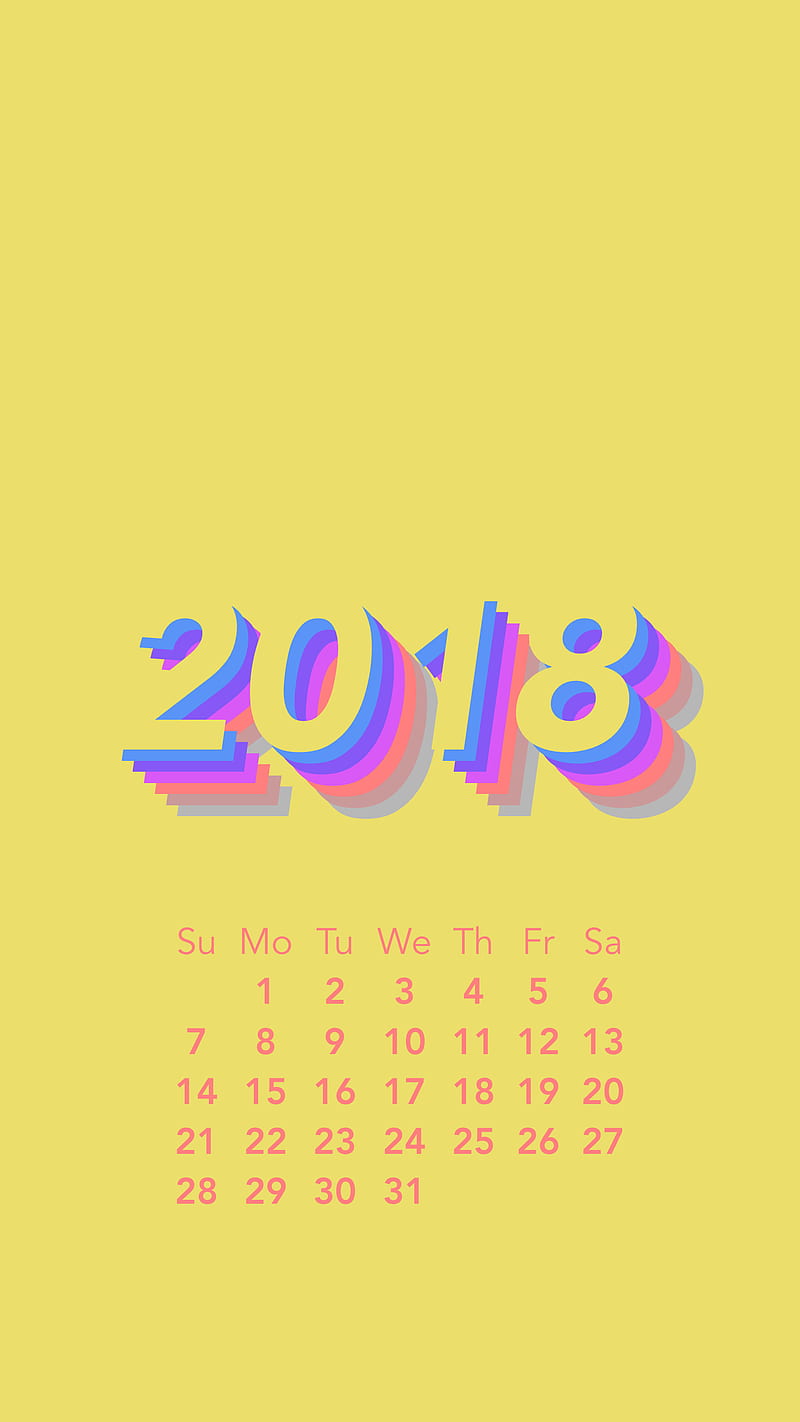Shades of 2018, january, winter, calendar, HD phone wallpaper