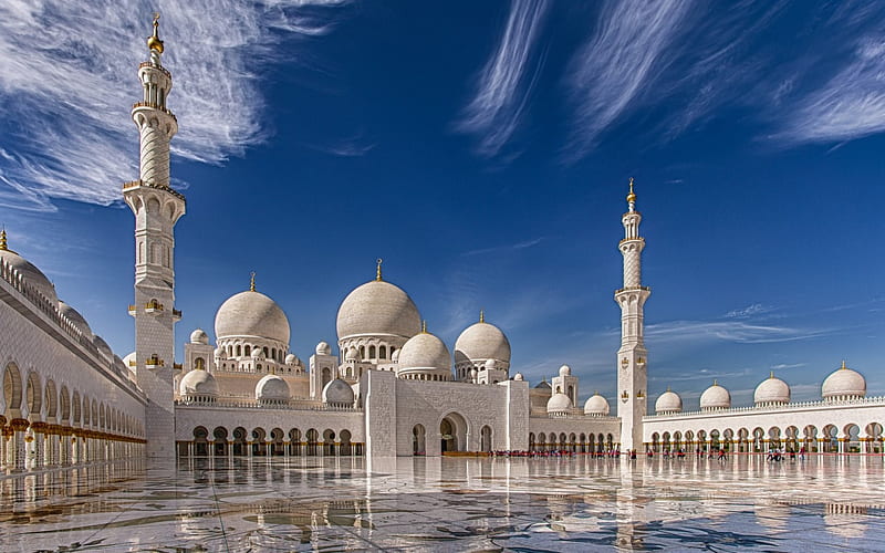 Sheikh Zayed Grand Mosque - Abu Dhabi, Abu Dhabi, white, blue, Sheikh Zayed  Grand Mosque, HD wallpaper | Peakpx
