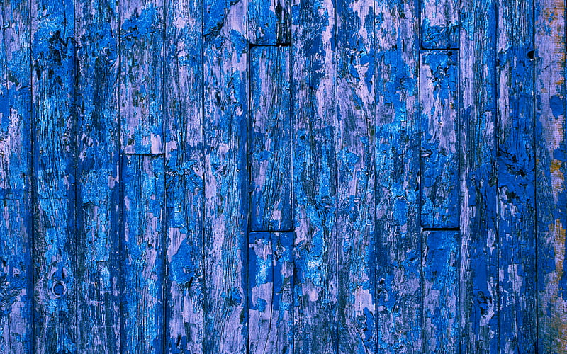 blue wooden background, blue old boards, painted wood, blue wooden texture, wood, HD wallpaper