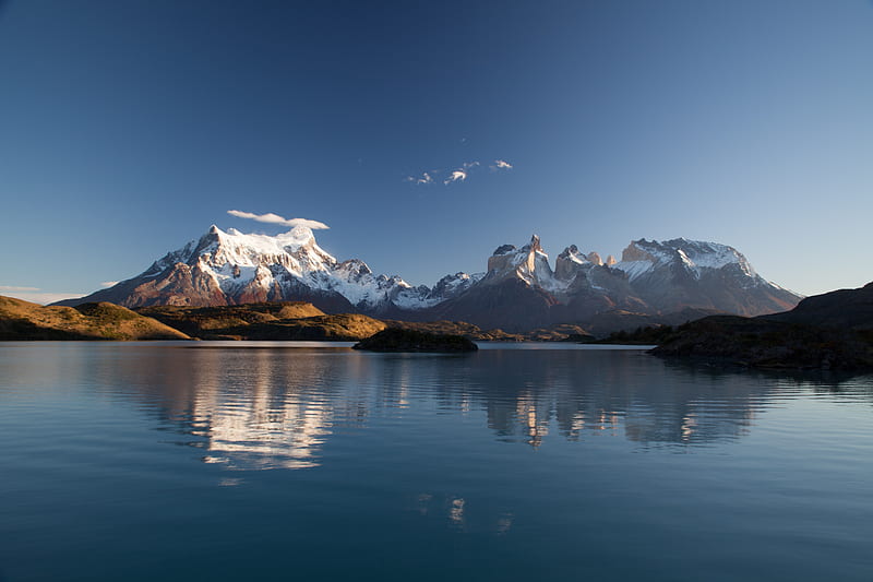 Mountains, Torres del Paine, Lake, HD wallpaper
