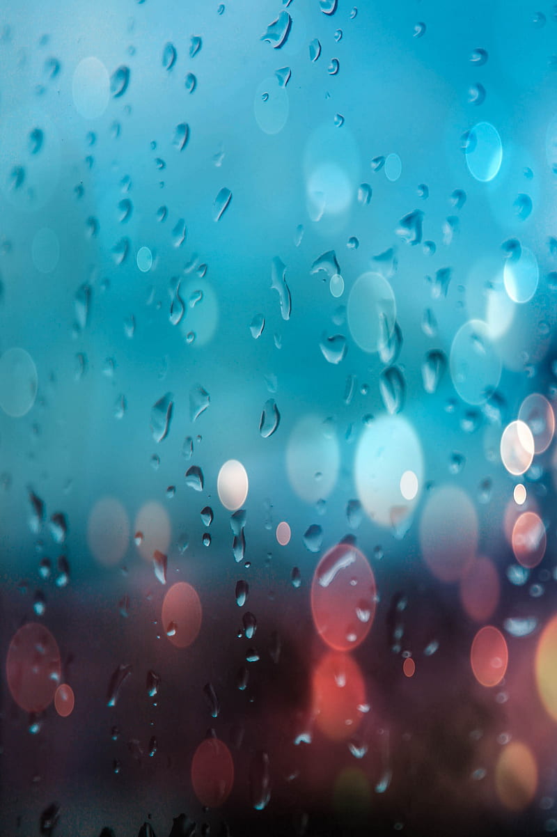 drops, glare, bokeh, rain, glass, blur, surface, moisture, HD phone wallpaper