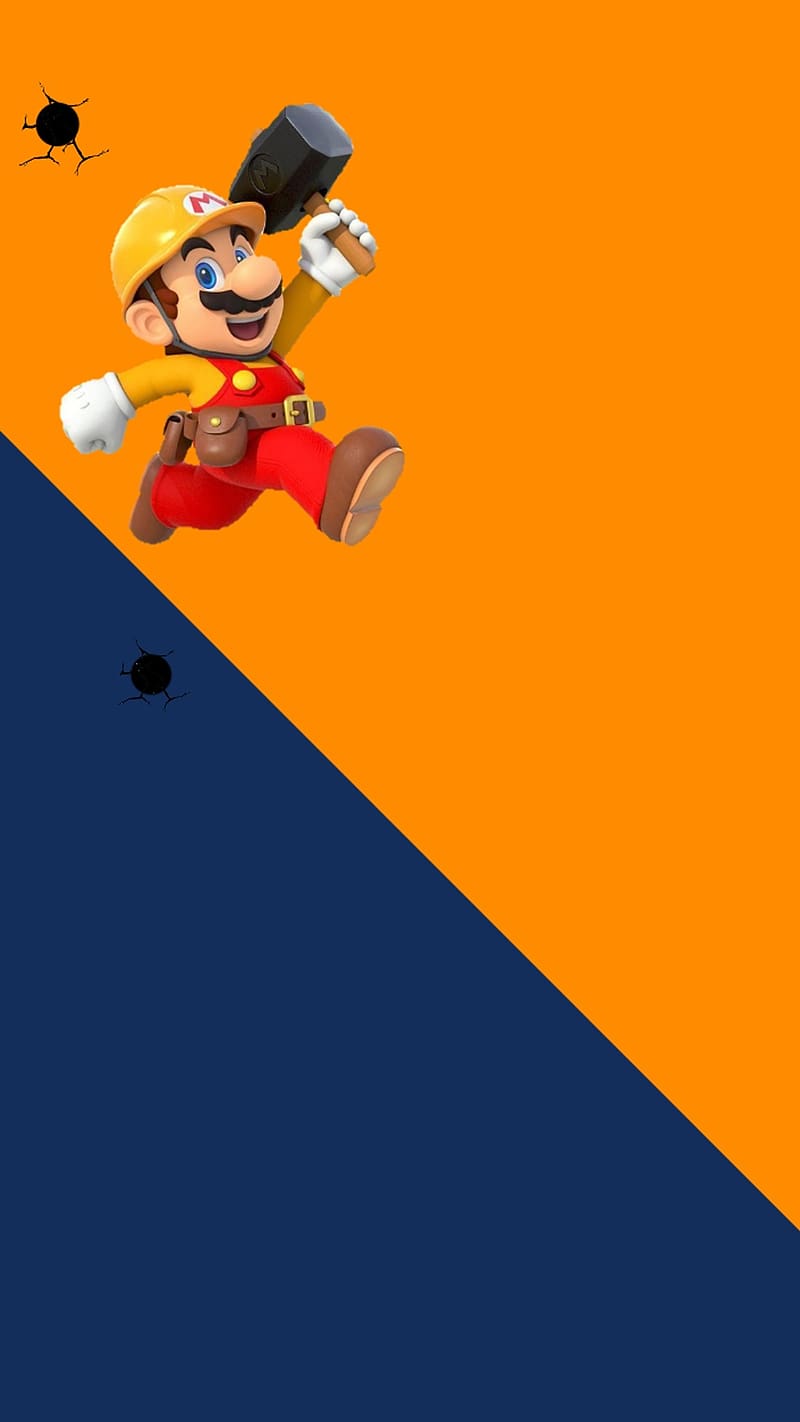Iphone 14 Pro Max Dynamic Island, Super Mario with a hammer, HD phone wallpaper