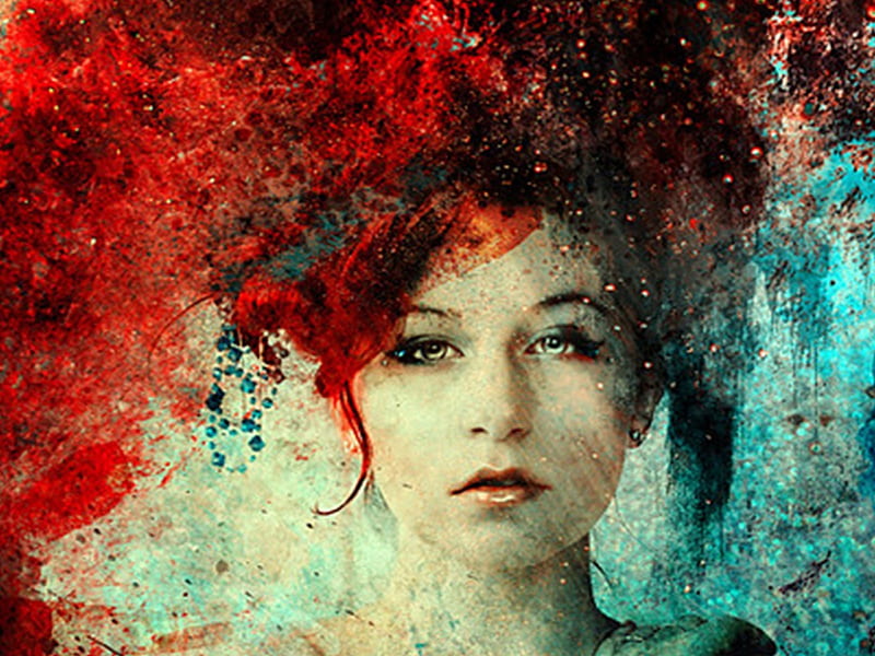 Woman, colors, portrait, abstract, HD wallpaper